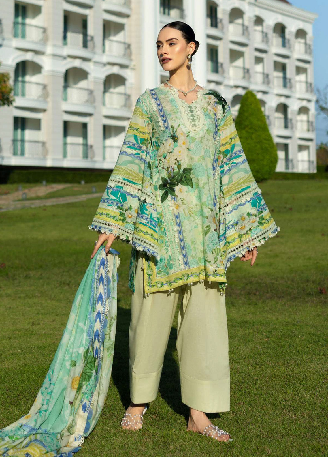 Prints By Elaf Printed Lawn 3 Piece Unstitched Suit EF25PL EPE-01B EMERALD ISLE Prints By Elaf Printed Lawn 3 Piece Unstitched Suit EF25PL EPE-01B EMERALD ISLE