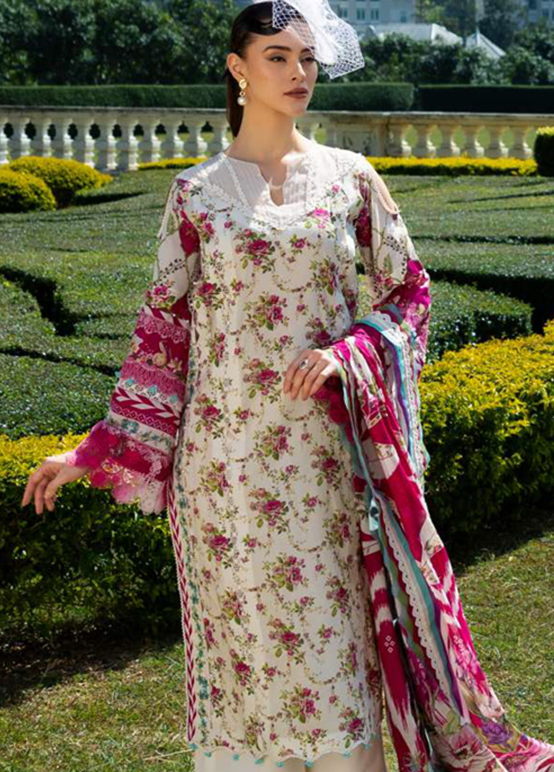 Prints By Elaf Printed Lawn 3 Piece Unstitched Suit EF25PL EPE-05A QUEEN GARNET Prints By Elaf Printed Lawn 3 Piece Unstitched Suit EF25PL EPE-05A QUEEN GARNET