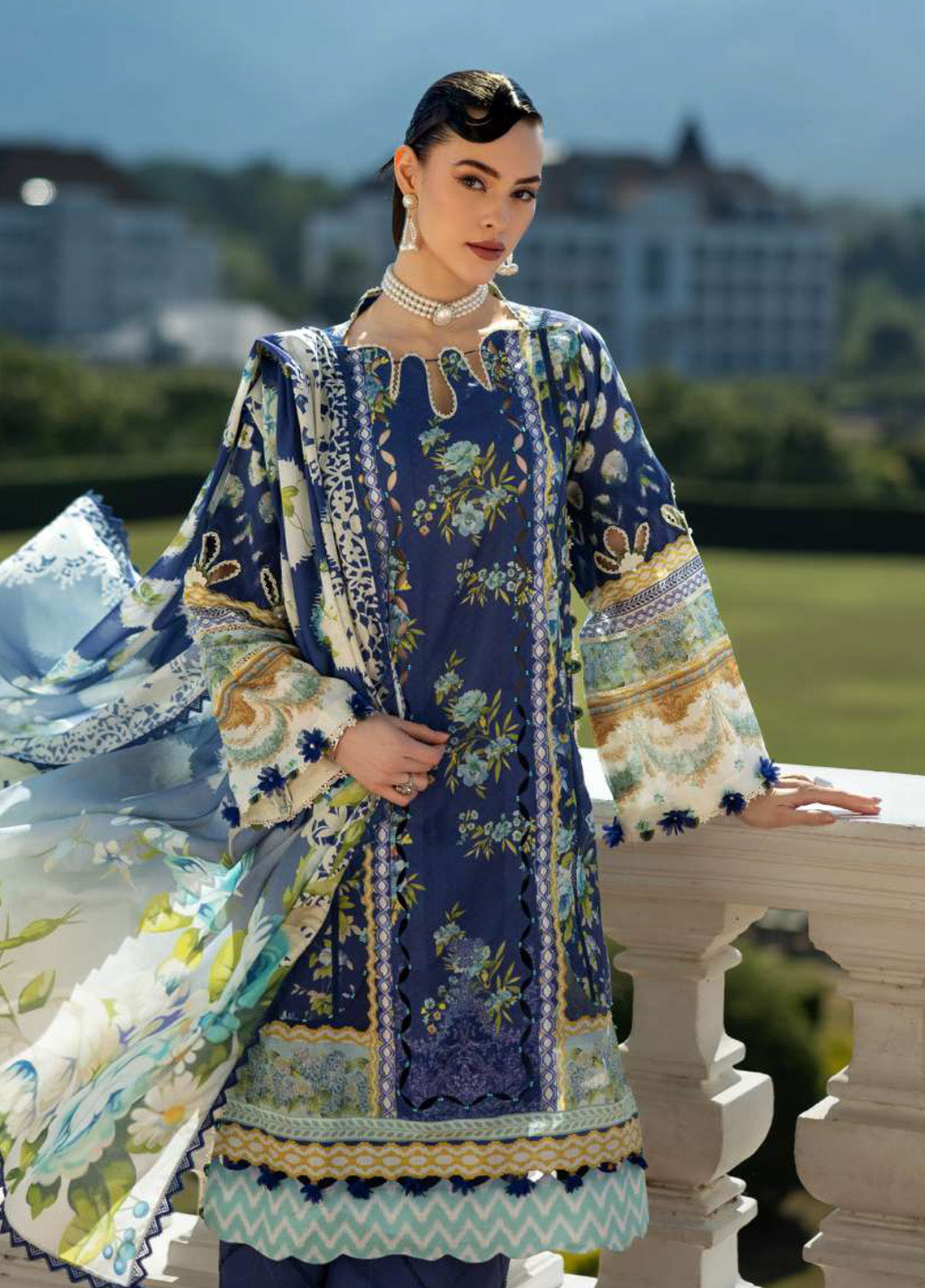 Prints By Elaf Printed Lawn 3 Piece Unstitched Suit EF25PL EPE-06B OCEAN'S EMBRACE Prints By Elaf Printed Lawn 3 Piece Unstitched Suit EF25PL EPE-06B OCEAN'S EMBRACE