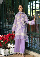 Prints By Elaf Printed Lawn 3 Piece Unstitched Suit EF25PL EPE-08A LAVENDER AURA