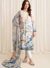 Prints By Zarif Printed Georgette Silk 3 Piece Unstitched Suit ZF24P ZGS-03 ASLAAN