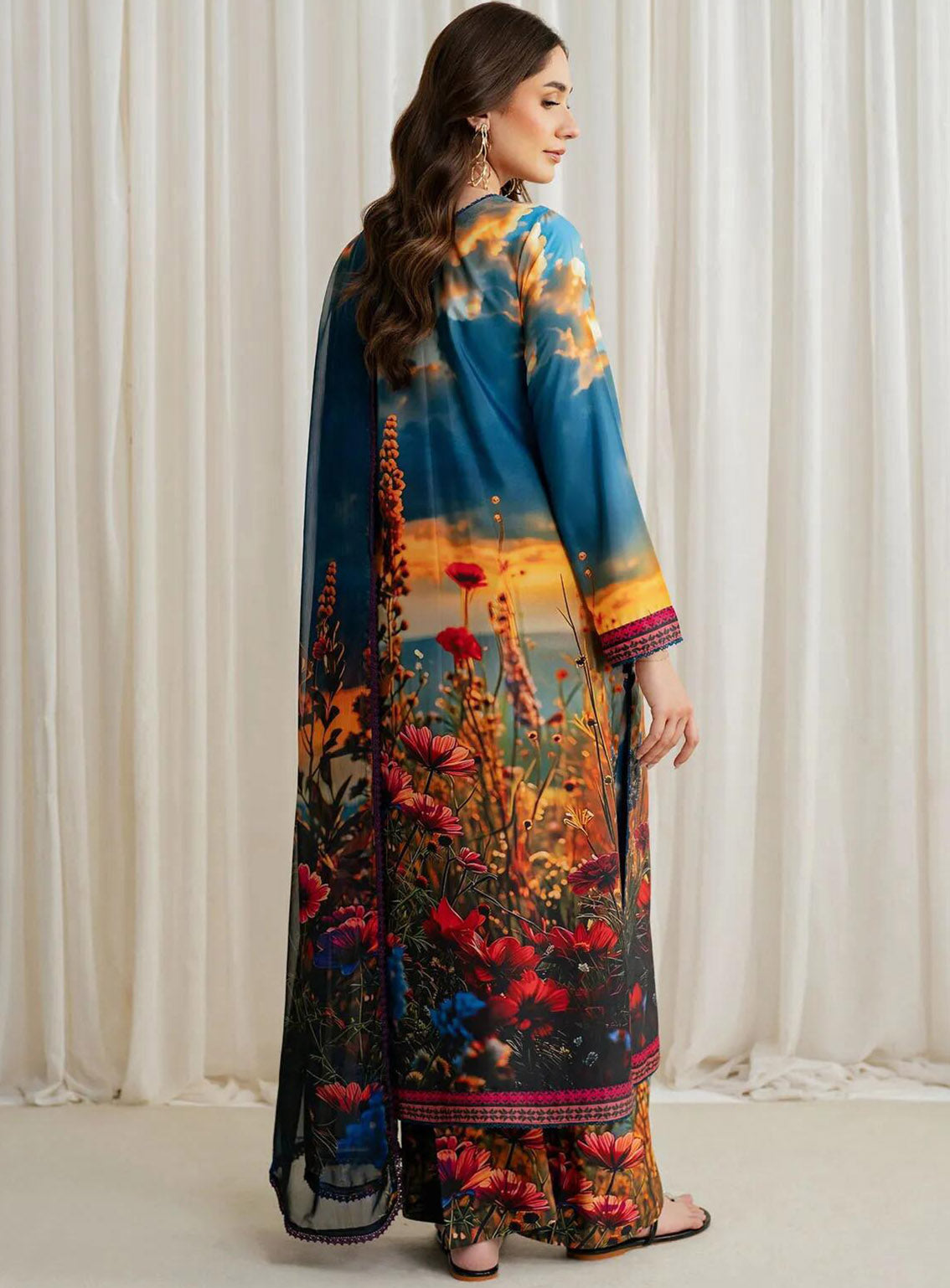 Prints By Zarif Printed Georgette Silk 3 Piece Unstitched Suit ZF24P ZGS-04 OCEAN Prints By Zarif Printed Georgette Silk 3 Piece Unstitched Suit ZF24P ZGS-04 OCEAN