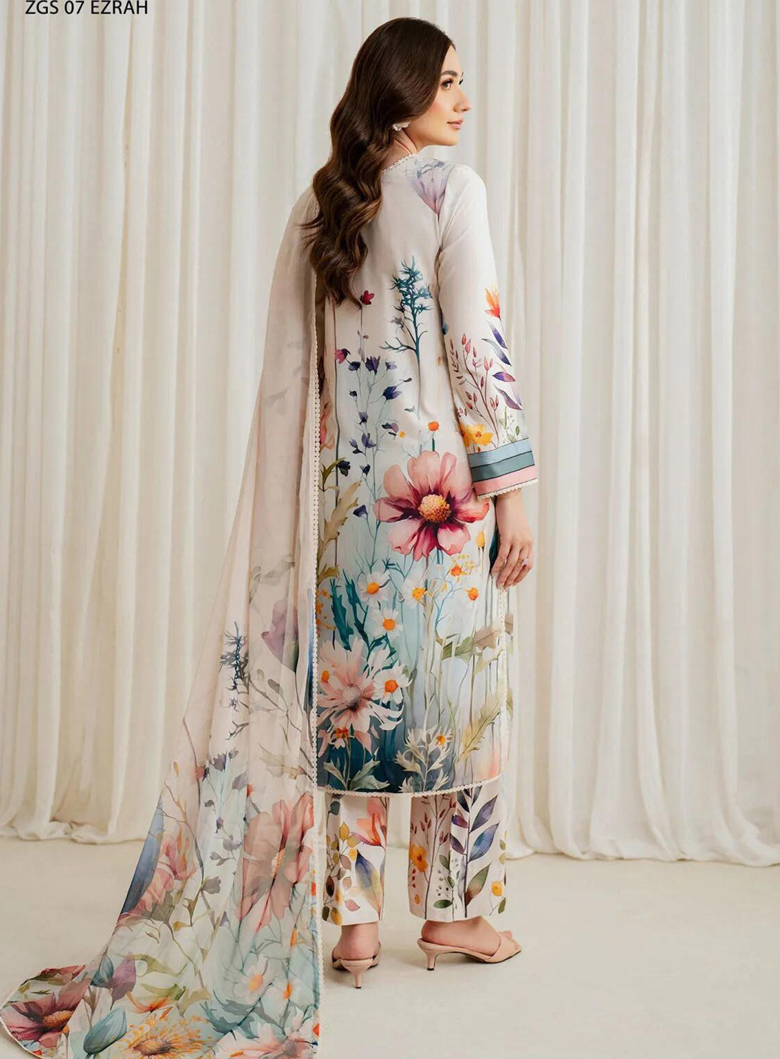Prints By Zarif Printed Georgette Silk 3 Piece Unstitched Suit ZF24P ZGS-07 EZRAH Prints By Zarif Printed Georgette Silk 3 Piece Unstitched Suit ZF24P ZGS-07 EZRAH