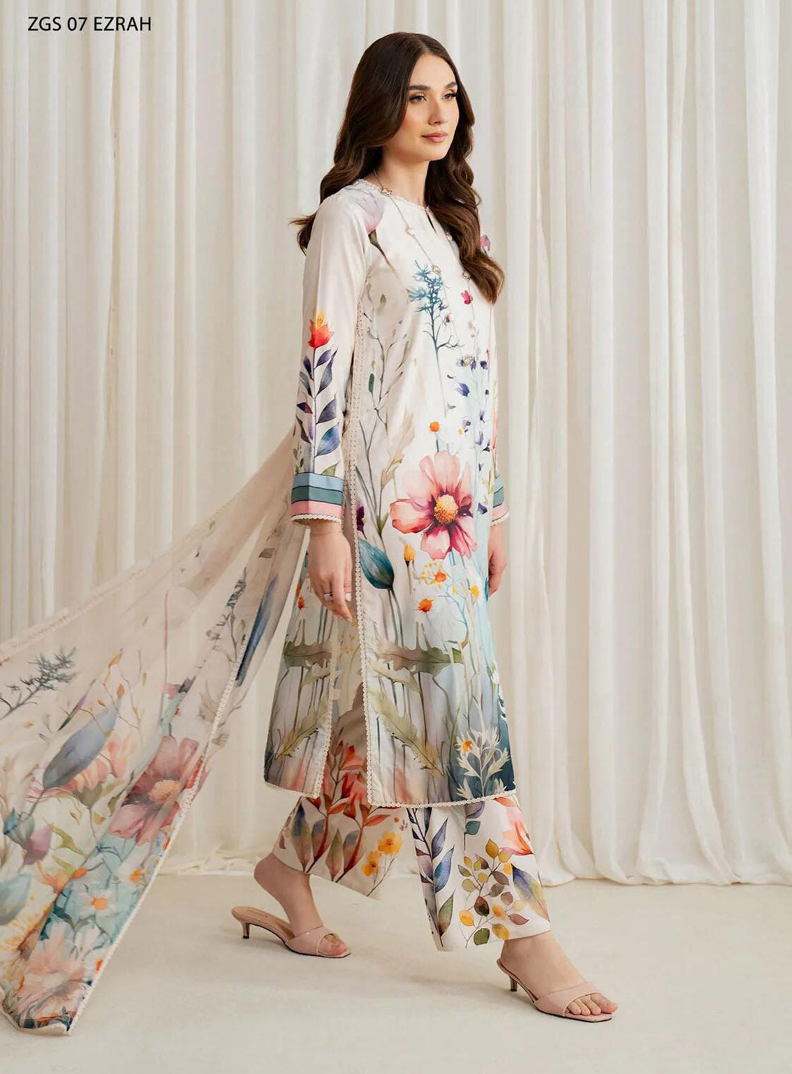Prints By Zarif Printed Georgette Silk 3 Piece Unstitched Suit ZF24P ZGS-07 EZRAH Prints By Zarif Printed Georgette Silk 3 Piece Unstitched Suit ZF24P ZGS-07 EZRAH