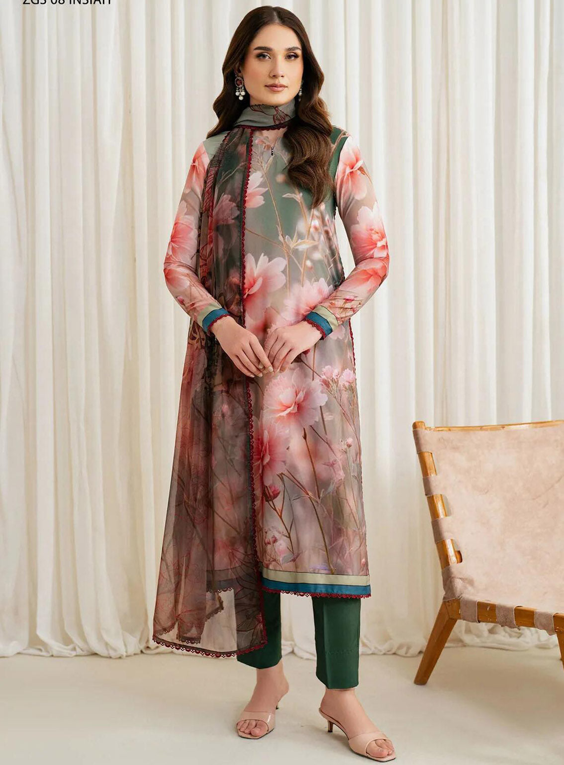 Prints By Zarif Printed Georgette Silk 3 Piece Unstitched Suit ZF24P ZGS-08 INSIAH Prints By Zarif Printed Georgette Silk 3 Piece Unstitched Suit ZF24P ZGS-08 INSIAH