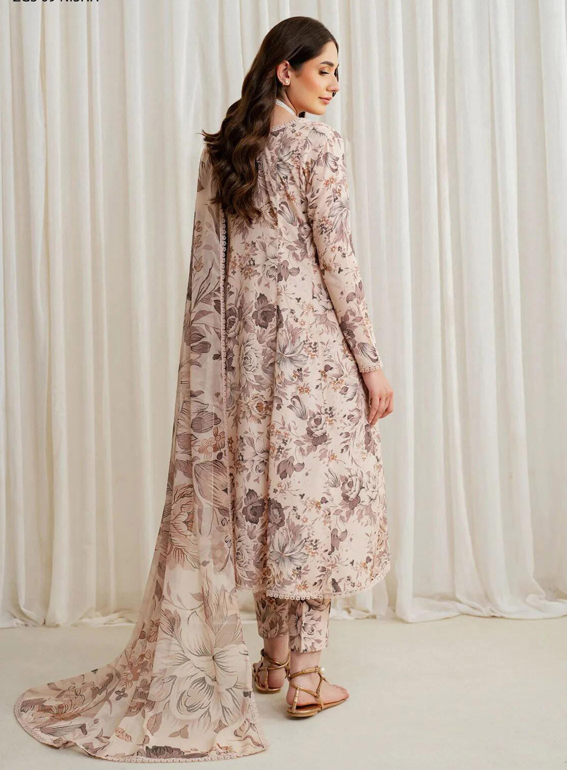 Prints By Zarif Printed Georgette Silk 3 Piece Unstitched Suit ZF24P ZGS-09 NISHA Prints By Zarif Printed Georgette Silk 3 Piece Unstitched Suit ZF24P ZGS-09 NISHA