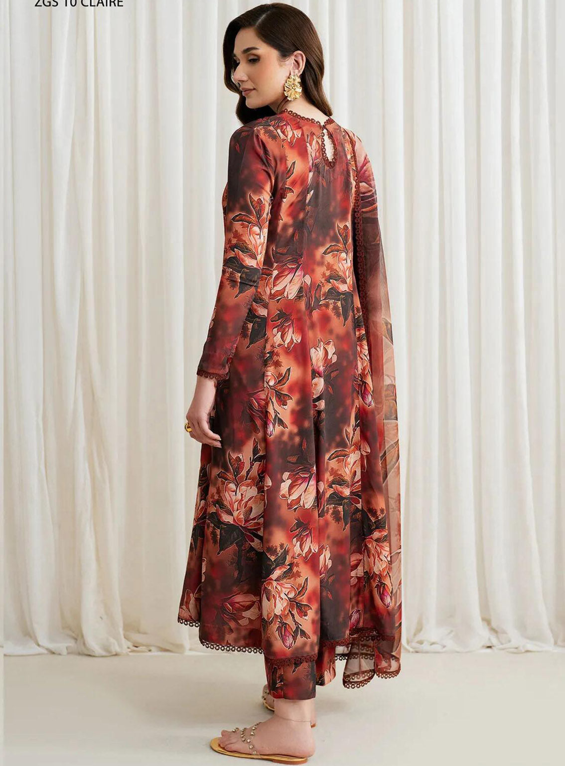 Prints By Zarif Printed Georgette Silk 3 Piece Unstitched Suit ZF24P ZGS-10 CLAIRE Prints By Zarif Printed Georgette Silk 3 Piece Unstitched Suit ZF24P ZGS-10 CLAIRE