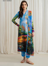Prints By Zarif Printed Georgette Silk 3 Piece Unstitched Suit ZF24P ZGS-11 GEORGIA