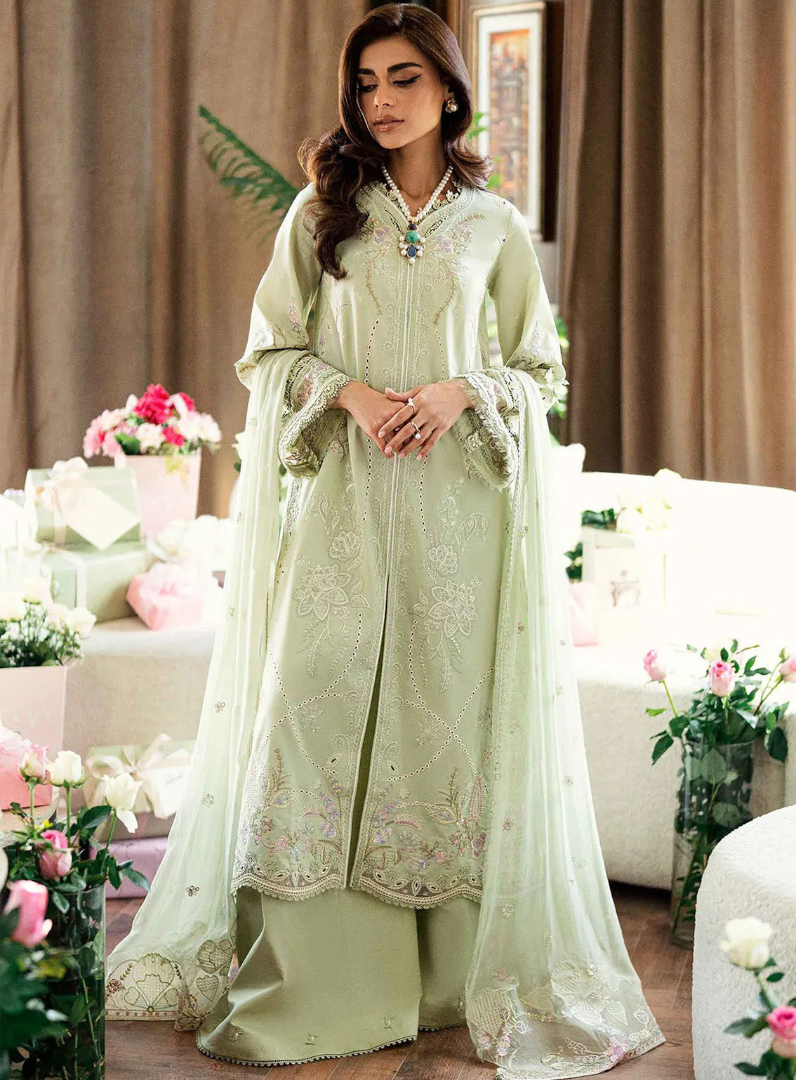 Qalamkar Chikankari Lawn 3 Piece Unstitched Suit QLM25CE CS-04 ERZA Qalamkar Chikankari Lawn 3 Piece Unstitched Suit QLM25CE CS-04 ERZA