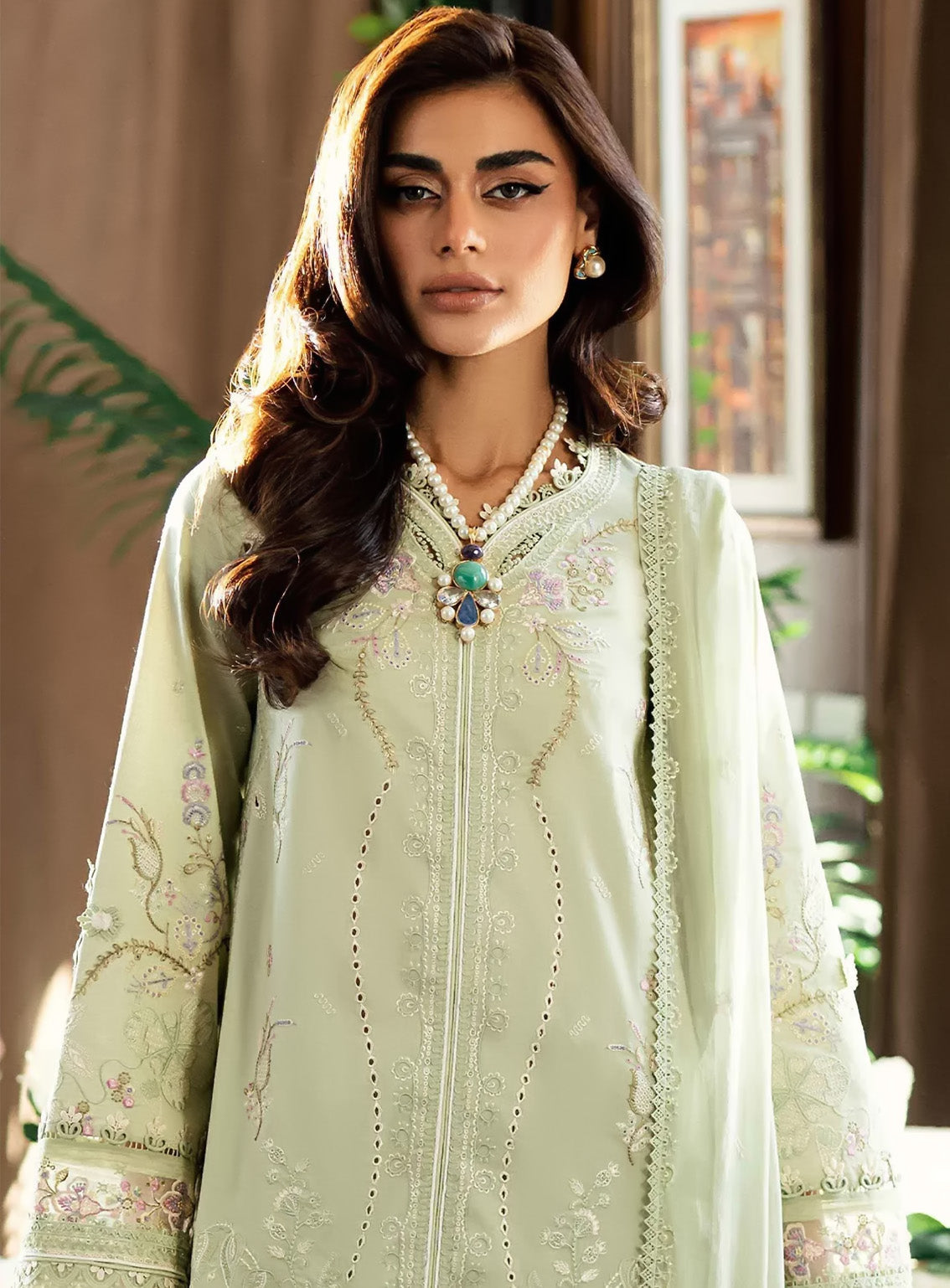 Qalamkar Chikankari Lawn 3 Piece Unstitched Suit QLM25CE CS-04 ERZA Qalamkar Chikankari Lawn 3 Piece Unstitched Suit QLM25CE CS-04 ERZA