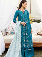 Qalamkar Chikankari Lawn 3 Piece Unstitched Suit QLM25CE CS-07 ALYANA