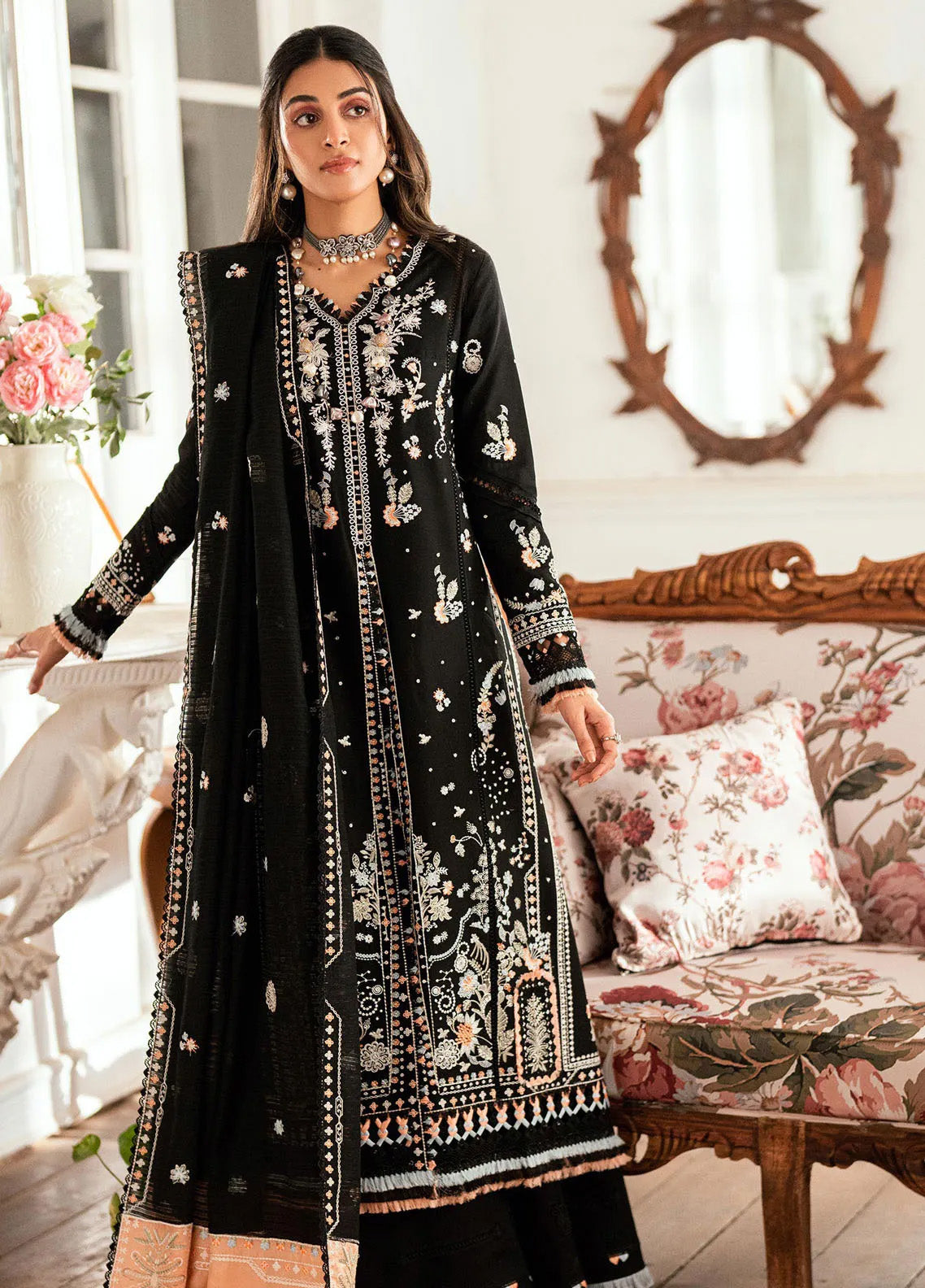 Qalamkar Embroidered Lawn 3 Piece Unstitched Suit QLM25LL SB-03 MISHA Qalamkar Embroidered Lawn 3 Piece Unstitched Suit QLM25LL SB-03 MISHA