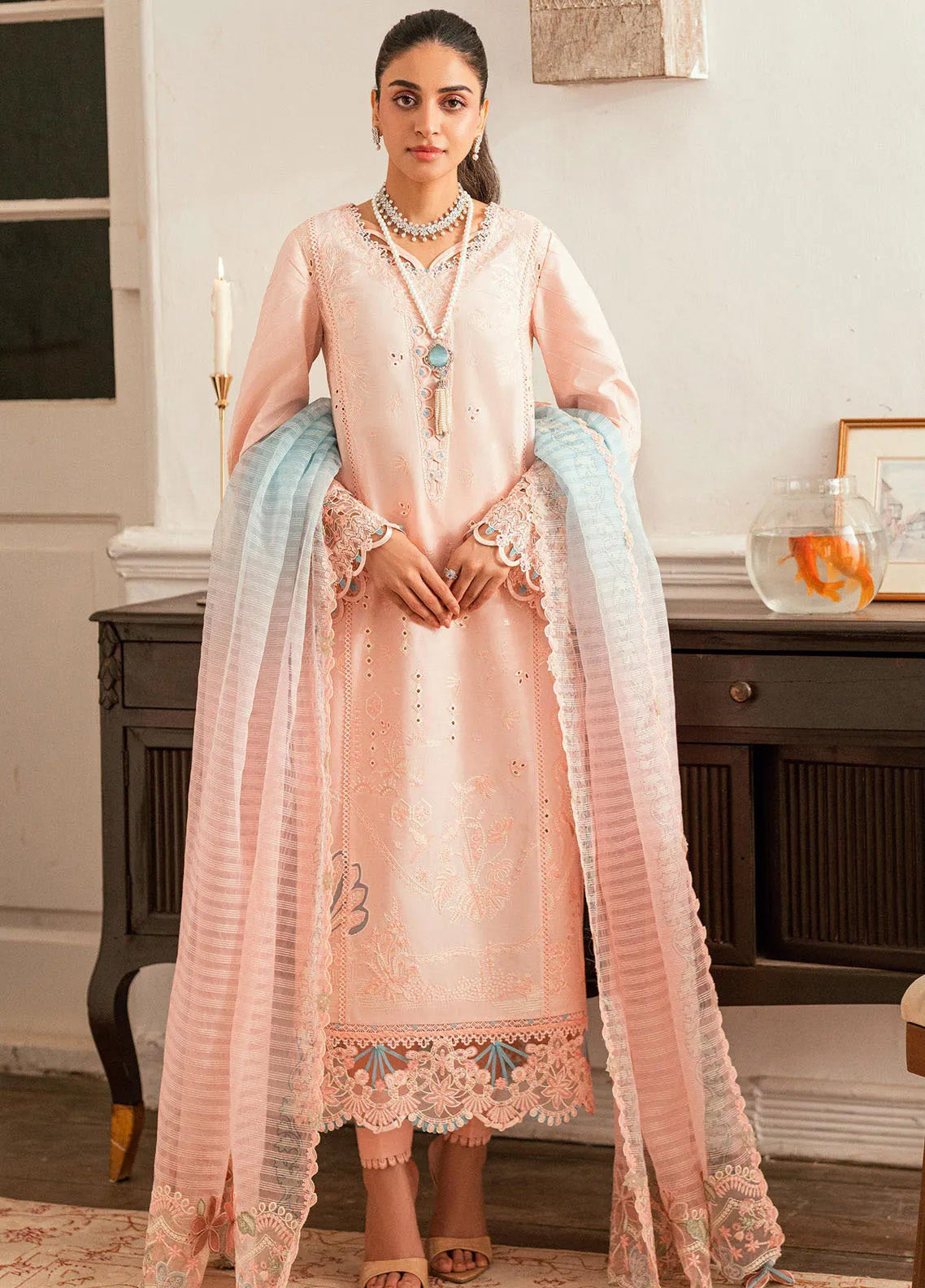 Qalamkar Embroidered Lawn 3 Piece Unstitched Suit QLM25LL SB-05 ALEEZA Qalamkar Embroidered Lawn 3 Piece Unstitched Suit QLM25LL SB-05 ALEEZA