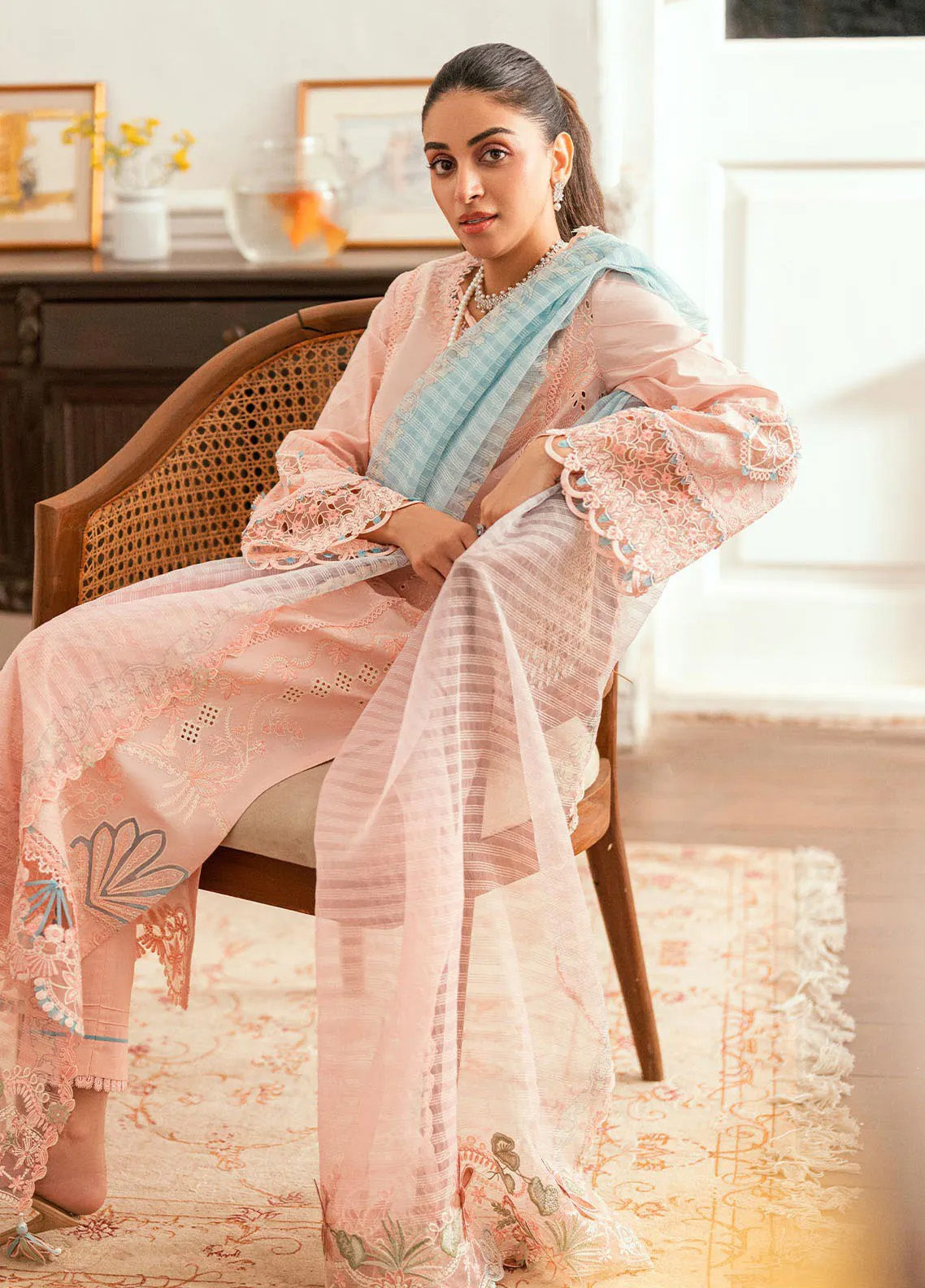 Qalamkar Embroidered Lawn 3 Piece Unstitched Suit QLM25LL SB-05 ALEEZA Qalamkar Embroidered Lawn 3 Piece Unstitched Suit QLM25LL SB-05 ALEEZA