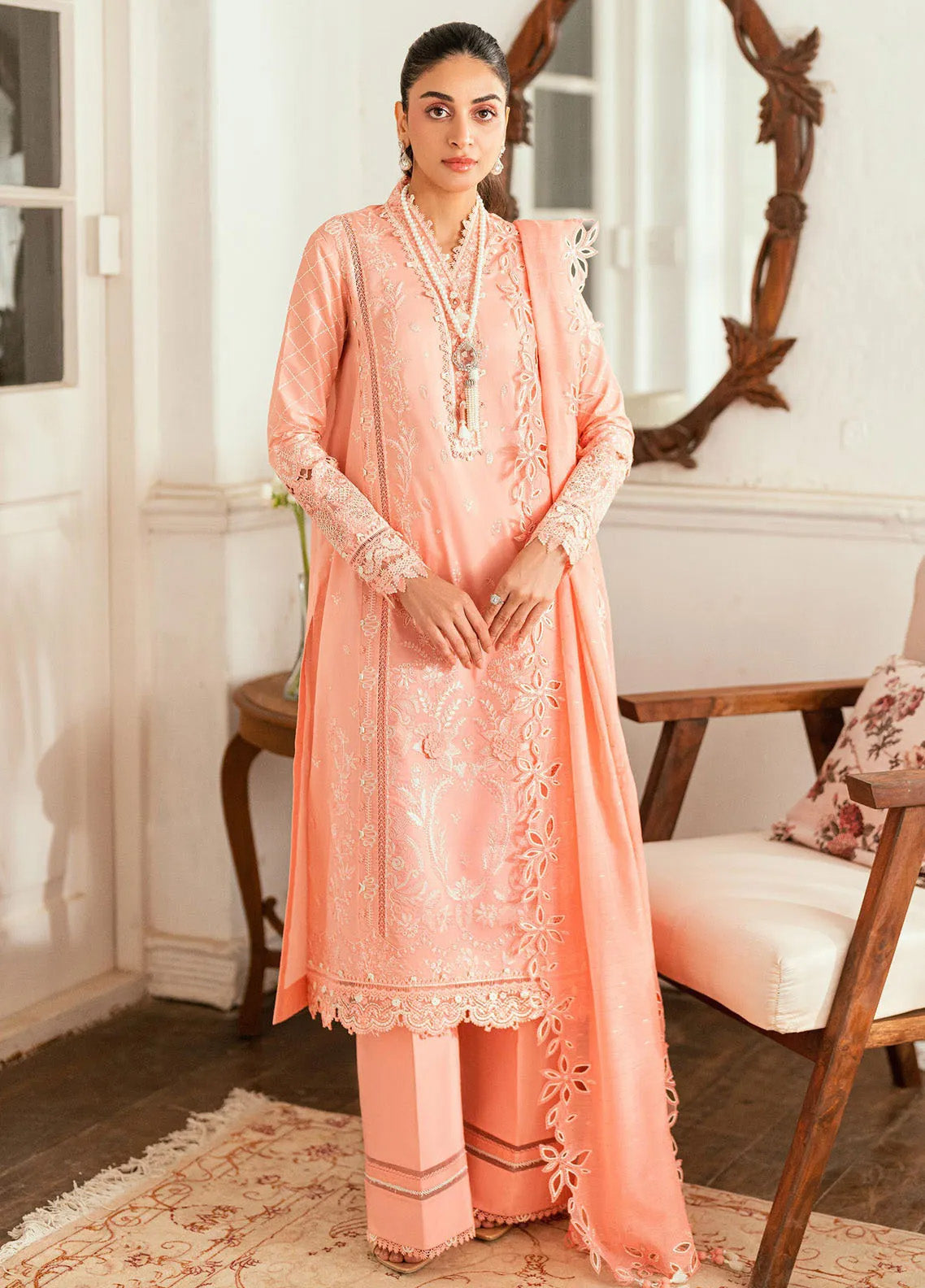 Qalamkar Embroidered Lawn 3 Piece Unstitched Suit QLM25LL SB-12 JAFA Qalamkar Embroidered Lawn 3 Piece Unstitched Suit QLM25LL SB-12 JAFA