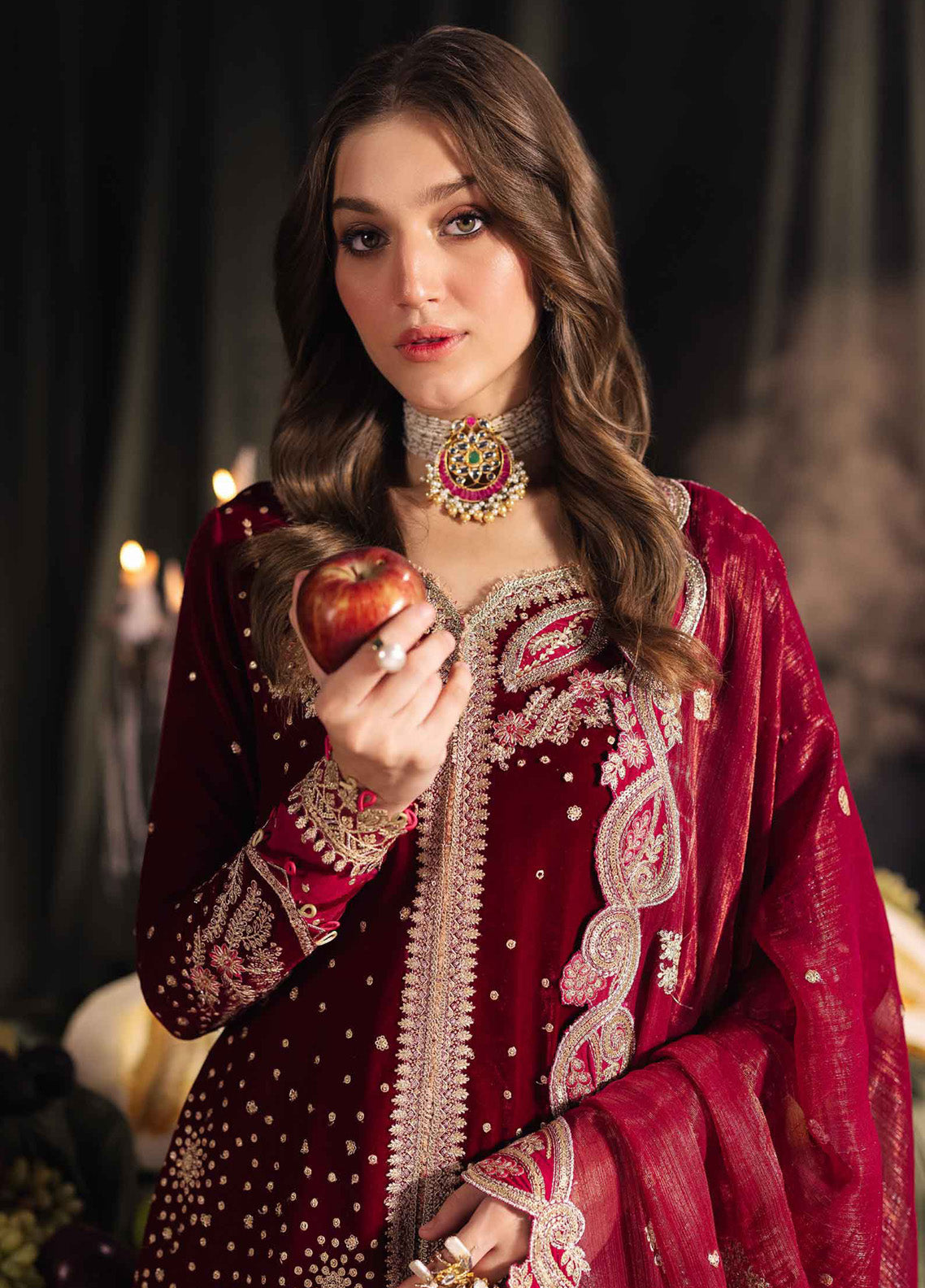 Qalamkar Luxury Embroidered Velvet 3 Piece Unstitched Suit QLM24LVE BK-02 AMARA Qalamkar Luxury Embroidered Velvet 3 Piece Unstitched Suit QLM24LVE BK-02 AMARA