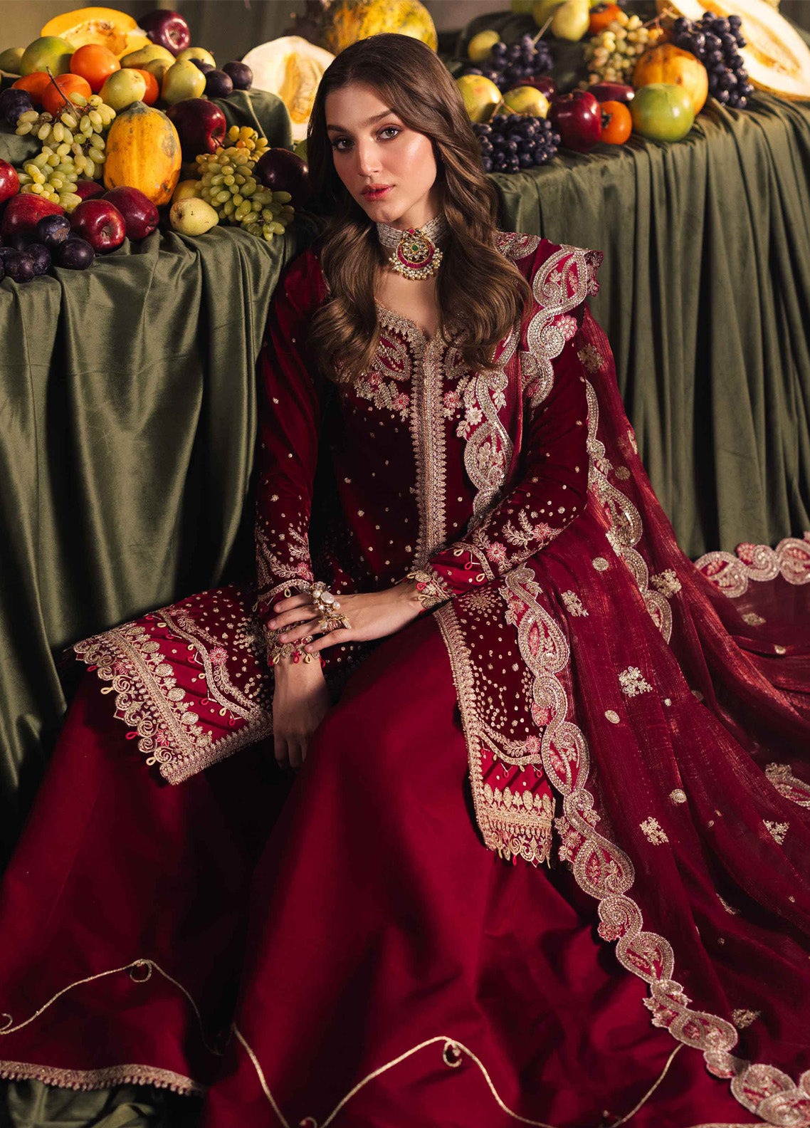 Qalamkar Luxury Embroidered Velvet 3 Piece Unstitched Suit QLM24LVE BK-02 AMARA Qalamkar Luxury Embroidered Velvet 3 Piece Unstitched Suit QLM24LVE BK-02 AMARA