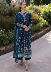 Qline By Qalamkar Embroidered Lawn 3 Piece Unstitched Suit QLM24QL D-QM-01 BLEU