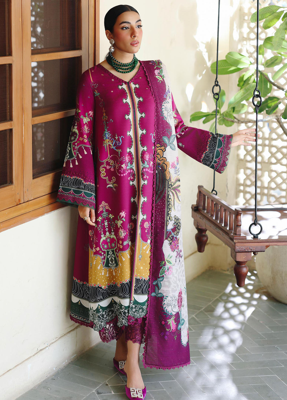 QPrints By Qalamkar Embroidered Jacquard Weaved 3 Piece Unstitched Suit QLM25QP D-QW-4B LACEY QPrints By Qalamkar Embroidered Jacquard Weaved 3 Piece Unstitched Suit QLM25QP D-QW-4B LACEY