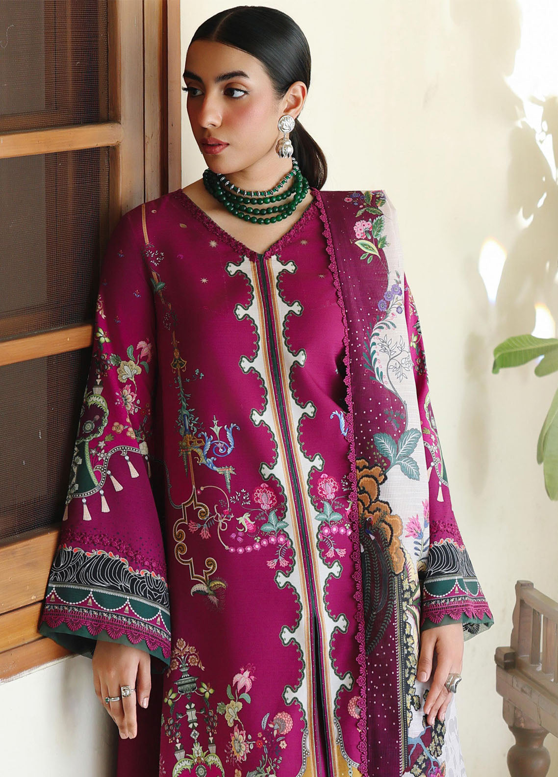QPrints By Qalamkar Embroidered Jacquard Weaved 3 Piece Unstitched Suit QLM25QP D-QW-4B LACEY QPrints By Qalamkar Embroidered Jacquard Weaved 3 Piece Unstitched Suit QLM25QP D-QW-4B LACEY