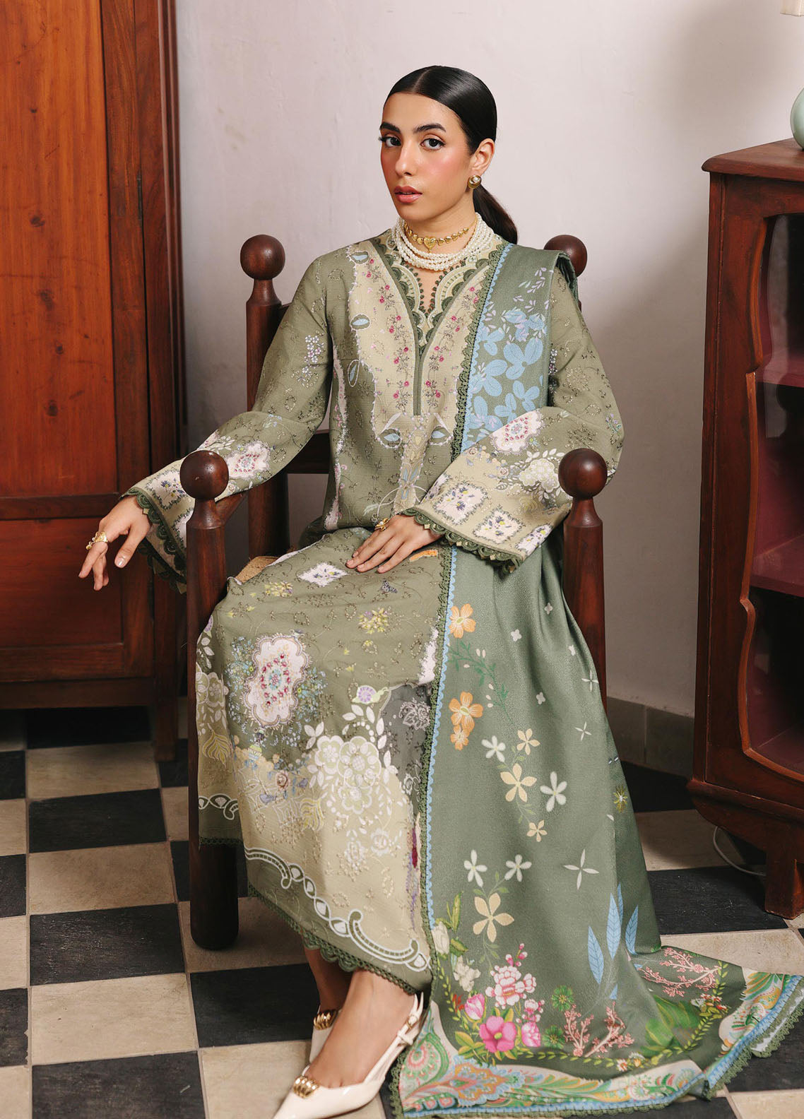 QPrints By Qalamkar Embroidered Jacquard Weaved 3 Piece Unstitched Suit QLM25QP D-QW-9A KHANZA QPrints By Qalamkar Embroidered Jacquard Weaved 3 Piece Unstitched Suit QLM25QP D-QW-9A KHANZA