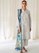 Qprints By Qalamkar Embroidered Lawn 3 Piece Unstitched Suit QLM24QP AR-05 FLORINE