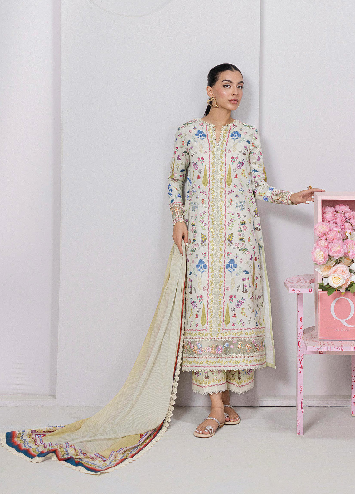 QPrints By Qalamkar Embroidered Lawn 3 Piece Unstitched Suit QLM25QP D-EM-09A HAZEL QPrints By Qalamkar Embroidered Lawn 3 Piece Unstitched Suit QLM25QP D-EM-09A HAZEL