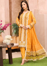 Queen By Schick Embroidered Lawn 3 Piece Unstitched Suit SDH25QEFL EC-02