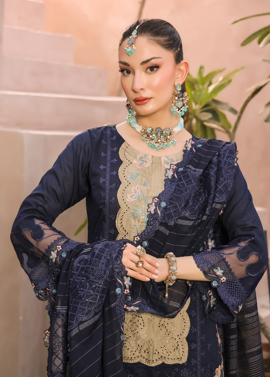 Queen By Schick Embroidered Lawn 3 Piece Unstitched Suit SDH25QEFL EC-06 Queen By Schick Embroidered Lawn 3 Piece Unstitched Suit SDH25QEFL EC-06