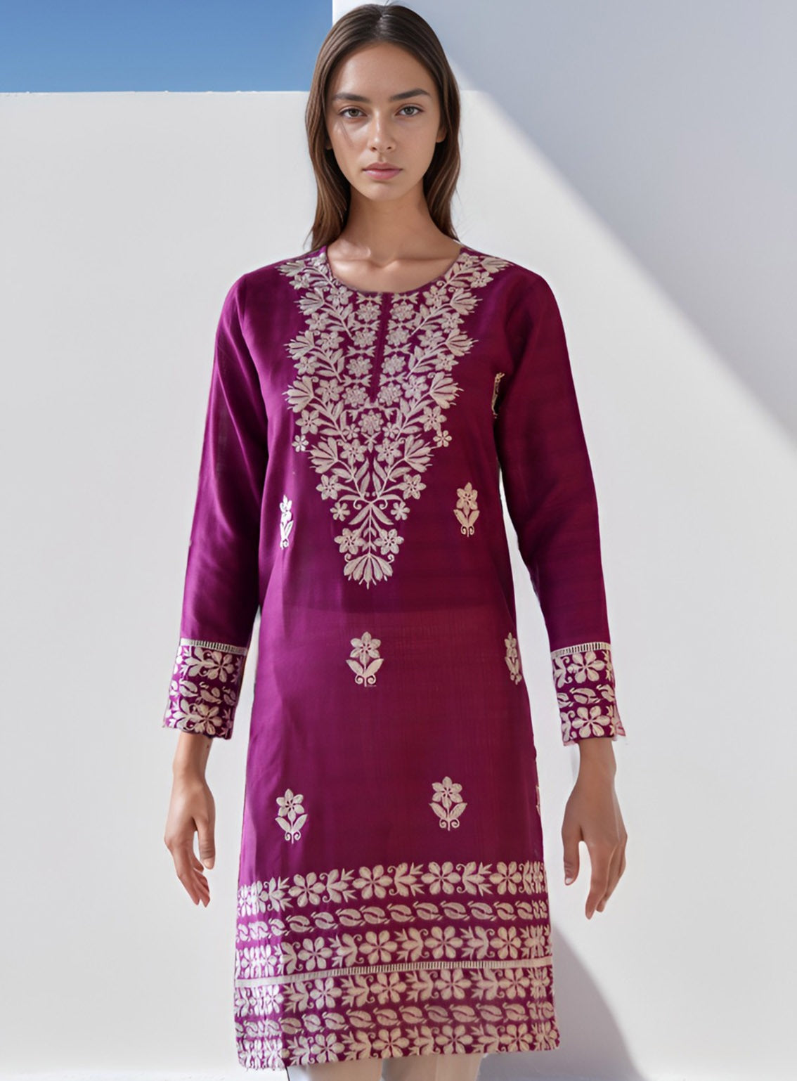 Raad Embroidered Lawn Stitched Kurti RD24EL D-01-MG Raad Embroidered Lawn Stitched Kurti RD24EL D-01-MG