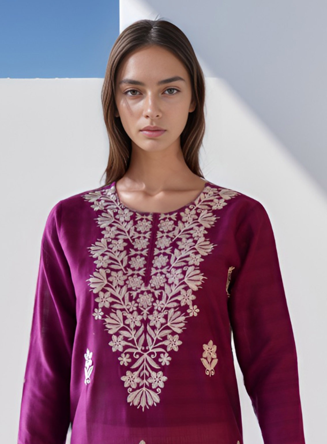 Raad Embroidered Lawn Stitched Kurti RD24EL D-01-MG Raad Embroidered Lawn Stitched Kurti RD24EL D-01-MG