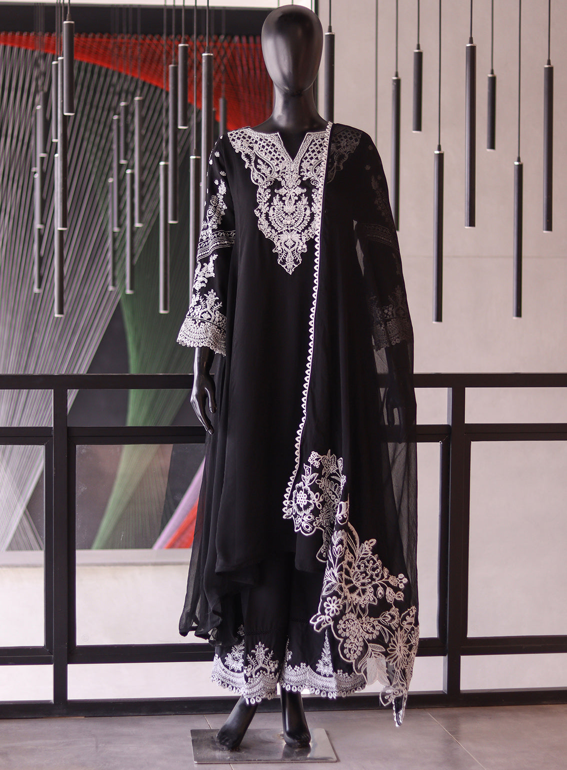 Raad Luxury Embroidered Chiffon 3 Piece Stitched Suit RD24A RA05 BK80 Raad Luxury Embroidered Chiffon 3 Piece Stitched Suit RD24A RA05 BK80