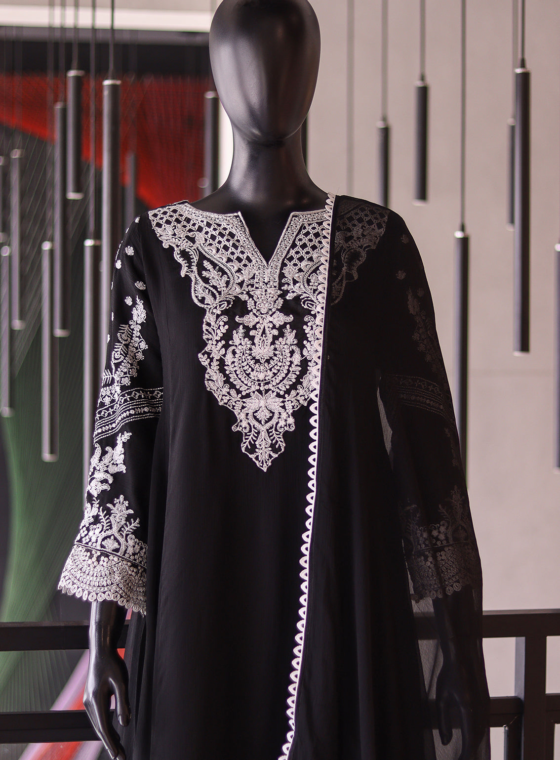 Raad Luxury Embroidered Chiffon 3 Piece Stitched Suit RD24A RA05 BK80 Raad Luxury Embroidered Chiffon 3 Piece Stitched Suit RD24A RA05 BK80