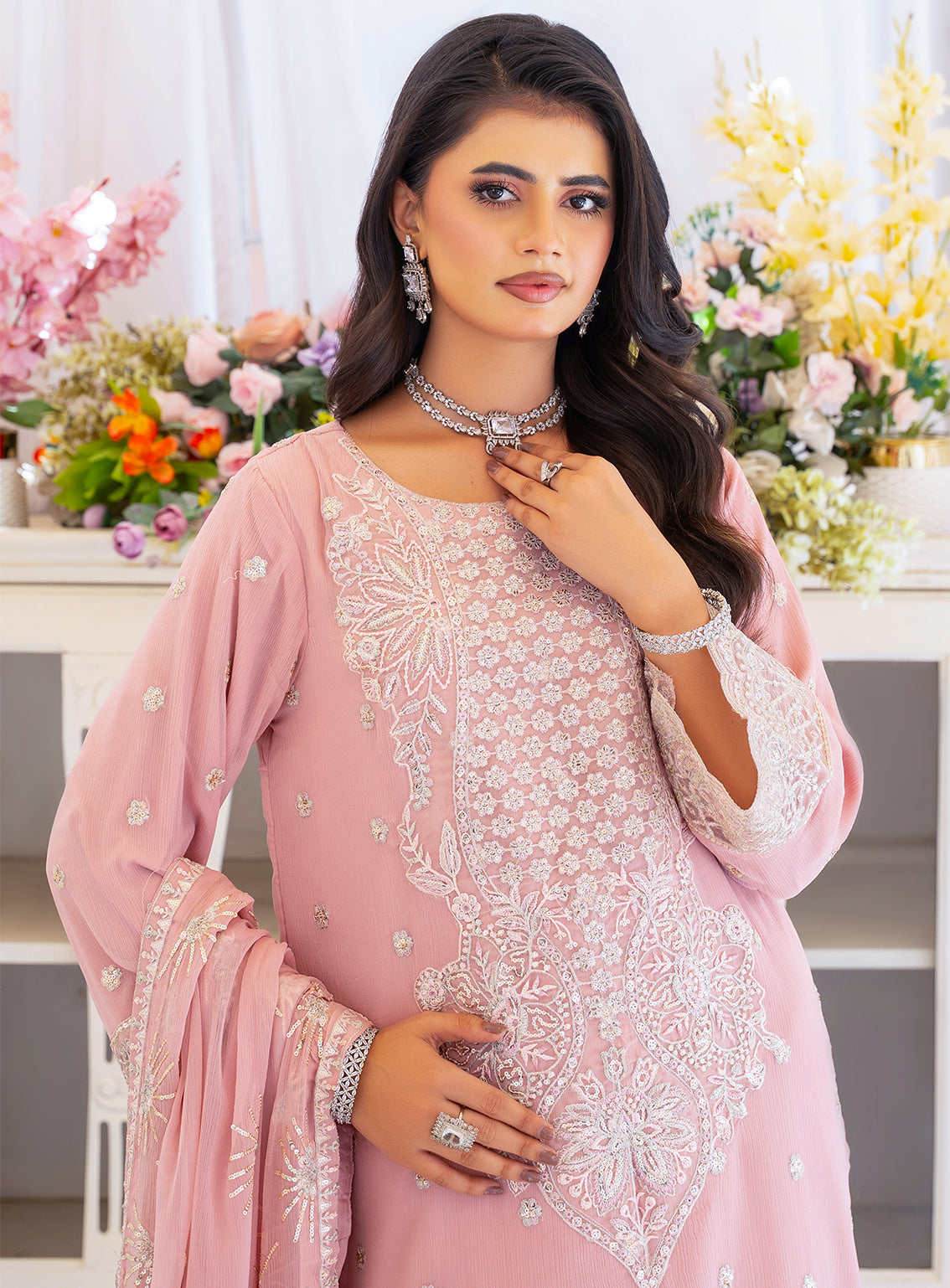 Raad Luxury Formal Embroidered Chiffon 3 Piece Stitched Suit RD26LF RA-32 LC AYLAAN Raad Luxury Formal Embroidered Chiffon 3 Piece Stitched Suit RD26LF RA-32 LC AYLAAN
