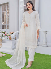 Raad Luxury Formal Embroidered Khaddi Net 3 Piece Stitched Suit RD26LF RA-34 IY KHAMOSHI