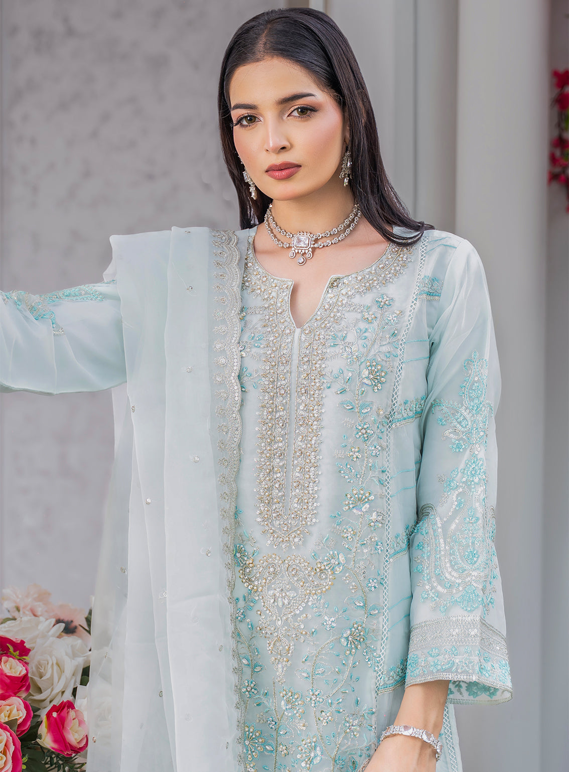 Raad Luxury Formal Embroidered Organza 3 Piece Stitched Suit RD26LF RA-33 IGR MEHKA SITARAH Raad Luxury Formal Embroidered Organza 3 Piece Stitched Suit RD26LF RA-33 IGR MEHKA SITARAH
