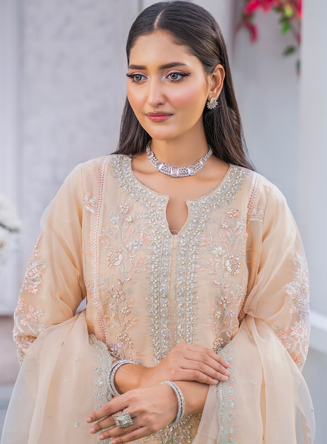 Raad Luxury Formal Embroidered Organza 3 Piece Stitched Suit RD26LF RA-33 TPK MEHKA SITARAH Raad Luxury Formal Embroidered Organza 3 Piece Stitched Suit RD26LF RA-33 TPK MEHKA SITARAH