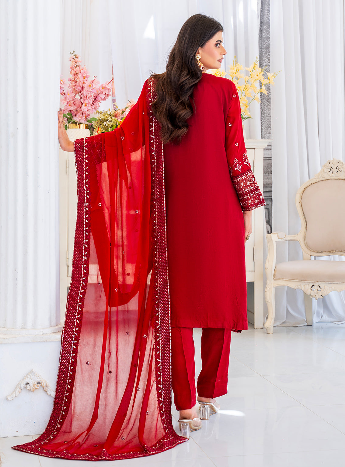 Raad Luxury Formal Embroidered Raw Silk 3 Piece Stitched Suit RD26LF RA-18 MN ZAROON Raad Luxury Formal Embroidered Raw Silk 3 Piece Stitched Suit RD26LF RA-18 MN ZAROON