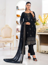 Raad Luxury Formal Embroidered Raw Silk 3 Piece Stitched Suit RD26LF RA-24 BK SIYAH GUL