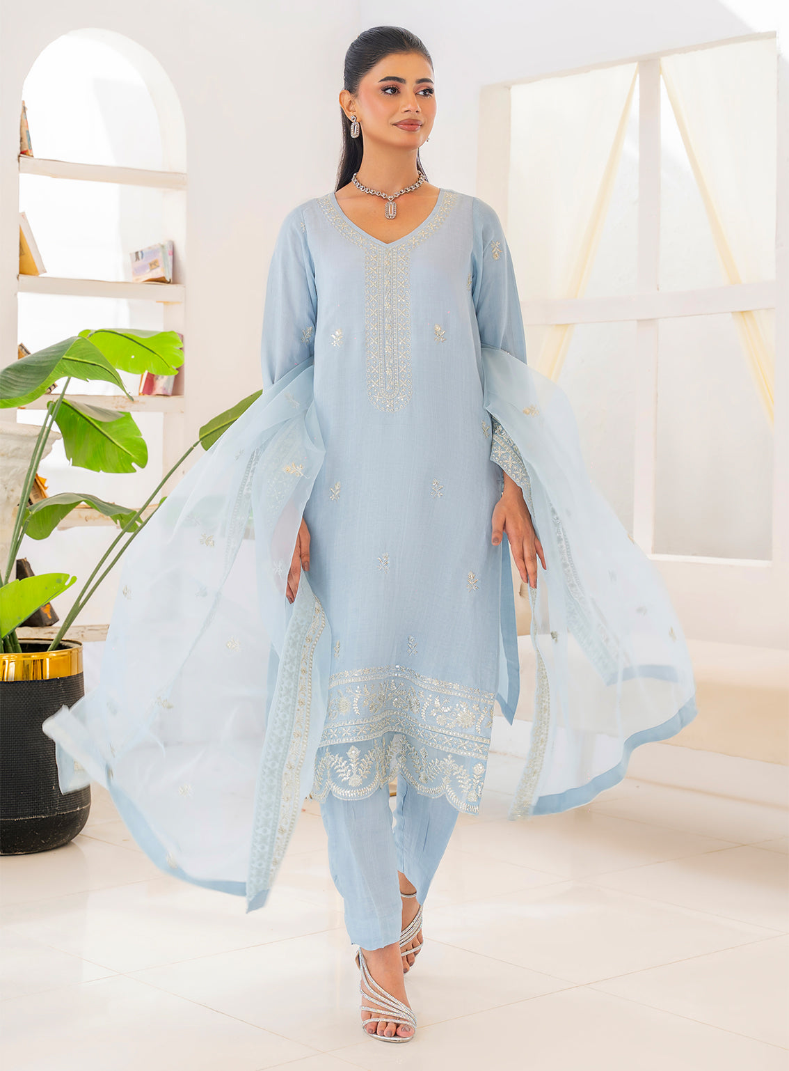 Raad Luxury Formal Embroidered Raw Silk 3 Piece Stitched Suit RD26LF RA-26 GY AABROO Raad Luxury Formal Embroidered Raw Silk 3 Piece Stitched Suit RD26LF RA-26 GY AABROO