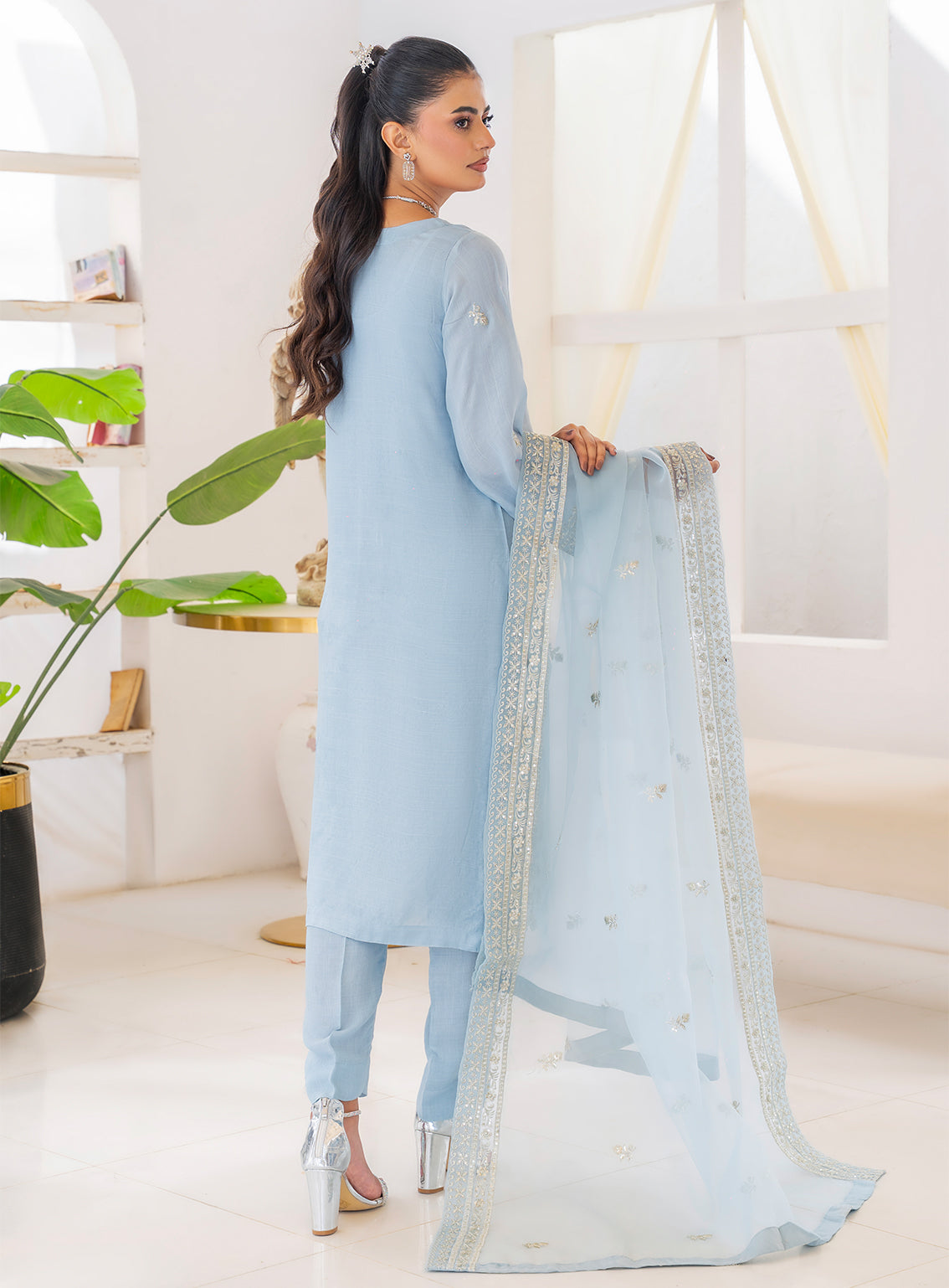 Raad Luxury Formal Embroidered Raw Silk 3 Piece Stitched Suit RD26LF RA-26 GY AABROO Raad Luxury Formal Embroidered Raw Silk 3 Piece Stitched Suit RD26LF RA-26 GY AABROO
