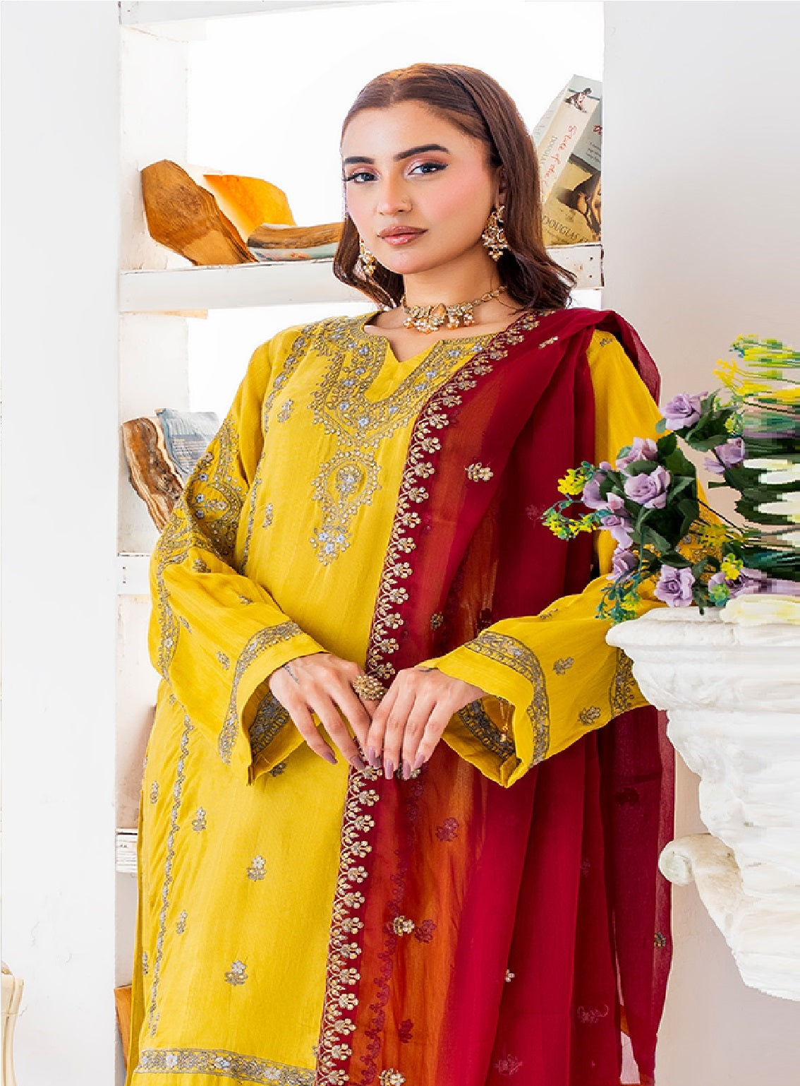 Raad Luxury Formal Embroidered Raw Silk 3 Piece Stitched Suit RD26LF RA-40 MT ZARQAA BAHAR Raad Luxury Formal Embroidered Raw Silk 3 Piece Stitched Suit RD26LF RA-40 MT ZARQAA BAHAR