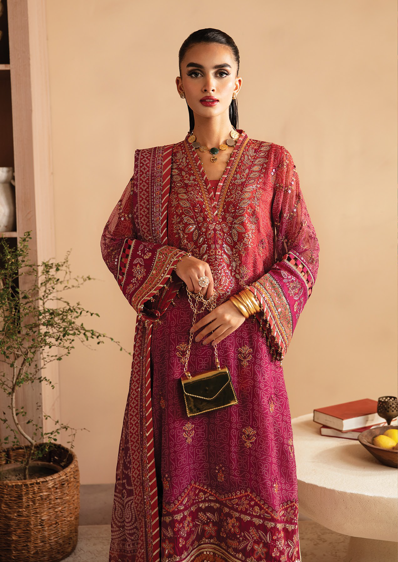 Raahi By Xenia Embroidered Chiffon 3 Piece Unstitched Suit ZE24R D-01 ARISA Raahi By Xenia Embroidered Chiffon 3 Piece Unstitched Suit ZE24R D-01 ARISA