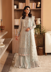 Raahi By Xenia Embroidered Chiffon 3 Piece Unstitched Suit ZE24R D-02 SYLVAN