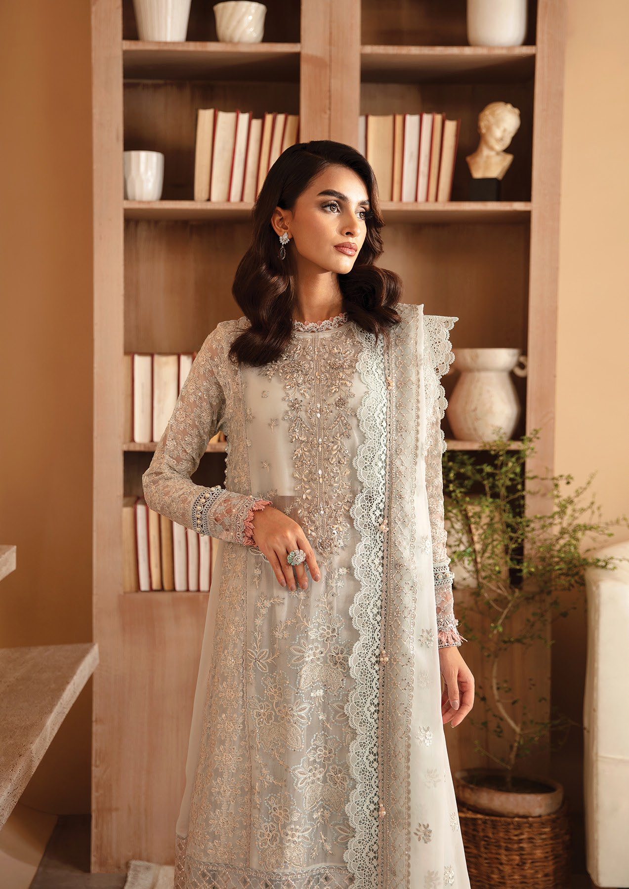 Raahi By Xenia Embroidered Chiffon 3 Piece Unstitched Suit ZE24R D-02 SYLVAN Raahi By Xenia Embroidered Chiffon 3 Piece Unstitched Suit ZE24R D-02 SYLVAN