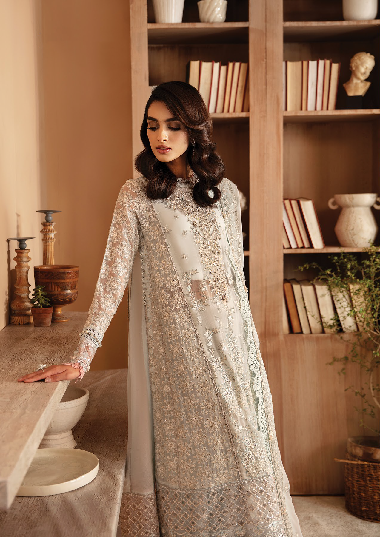 Raahi By Xenia Embroidered Chiffon 3 Piece Unstitched Suit ZE24R D-02 SYLVAN Raahi By Xenia Embroidered Chiffon 3 Piece Unstitched Suit ZE24R D-02 SYLVAN