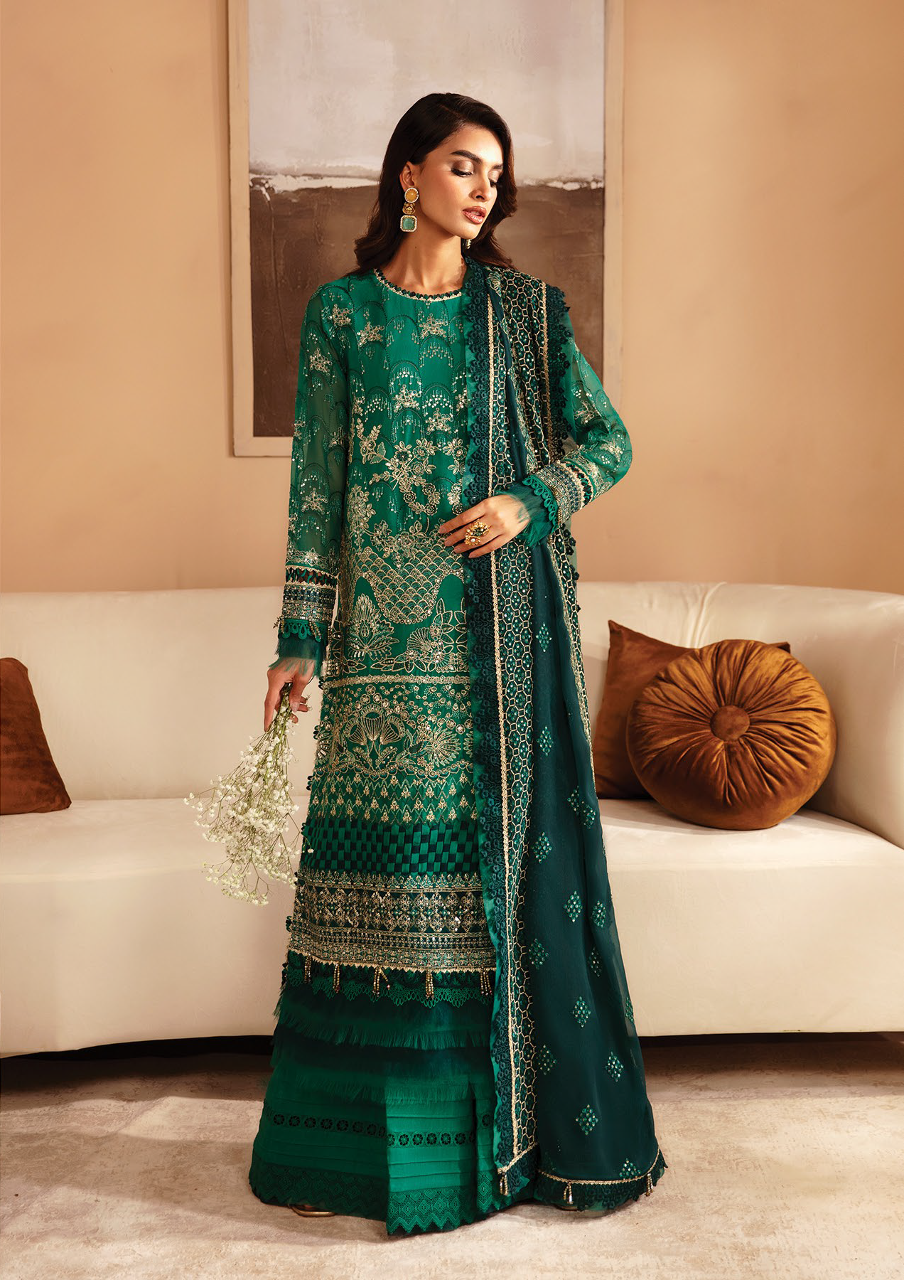 Raahi By Xenia Embroidered Chiffon 3 Piece Unstitched Suit ZE24R D-03 MIRAI Raahi By Xenia Embroidered Chiffon 3 Piece Unstitched Suit ZE24R D-03 MIRAI