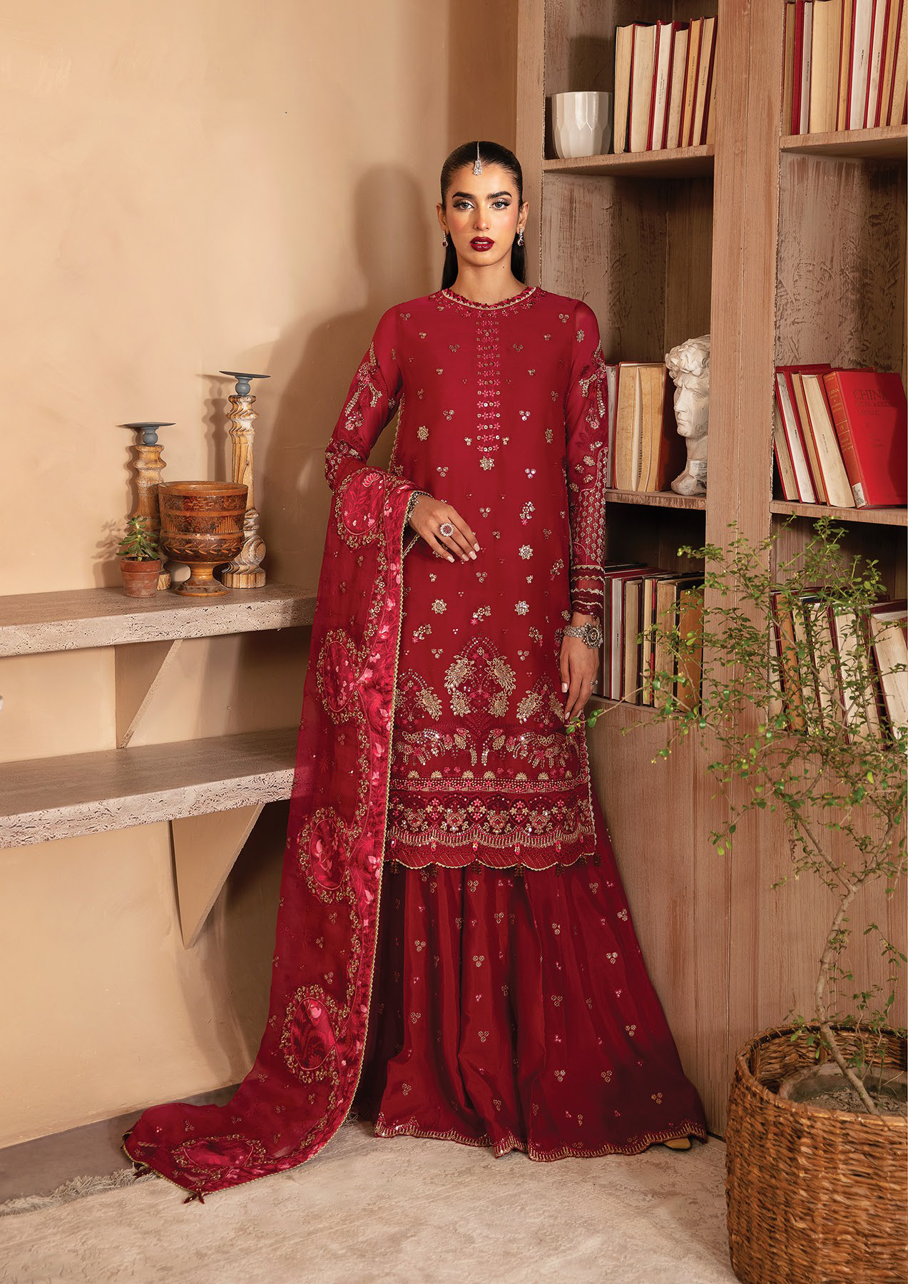 Raahi By Xenia Embroidered Chiffon 3 Piece Unstitched Suit ZE24R D-04 AURORE Raahi By Xenia Embroidered Chiffon 3 Piece Unstitched Suit ZE24R D-04 AURORE