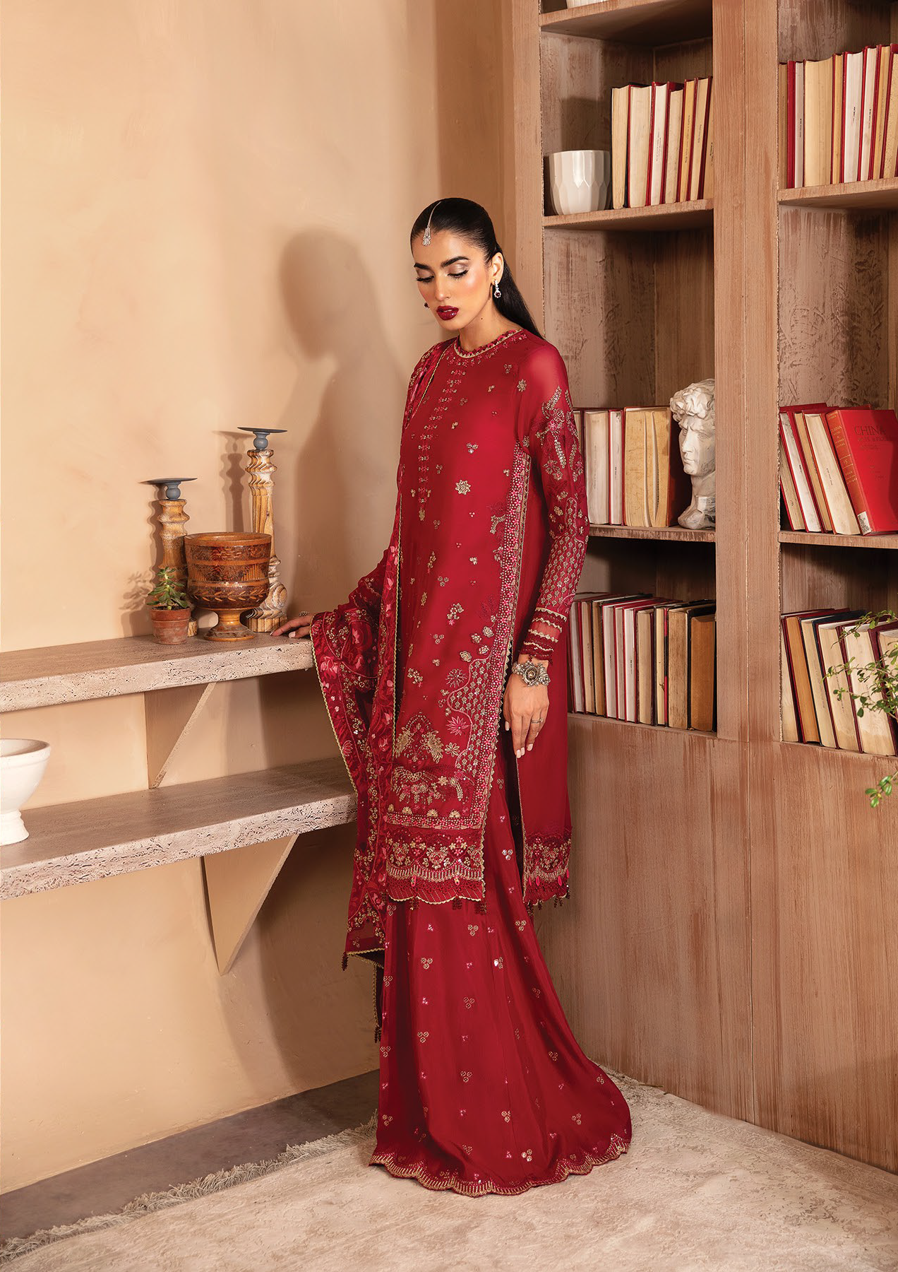 Raahi By Xenia Embroidered Chiffon 3 Piece Unstitched Suit ZE24R D-04 AURORE Raahi By Xenia Embroidered Chiffon 3 Piece Unstitched Suit ZE24R D-04 AURORE