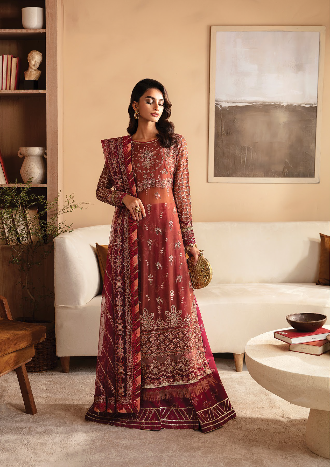 Raahi By Xenia Embroidered Chiffon 3 Piece Unstitched Suit ZE24R D-05 ISHMA Raahi By Xenia Embroidered Chiffon 3 Piece Unstitched Suit ZE24R D-05 ISHMA